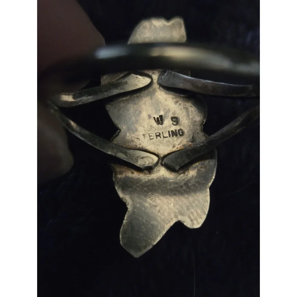 Vintage Willie Shaw Navajo Designer Sterling Silver Ring. Rare. Floral. 9.5